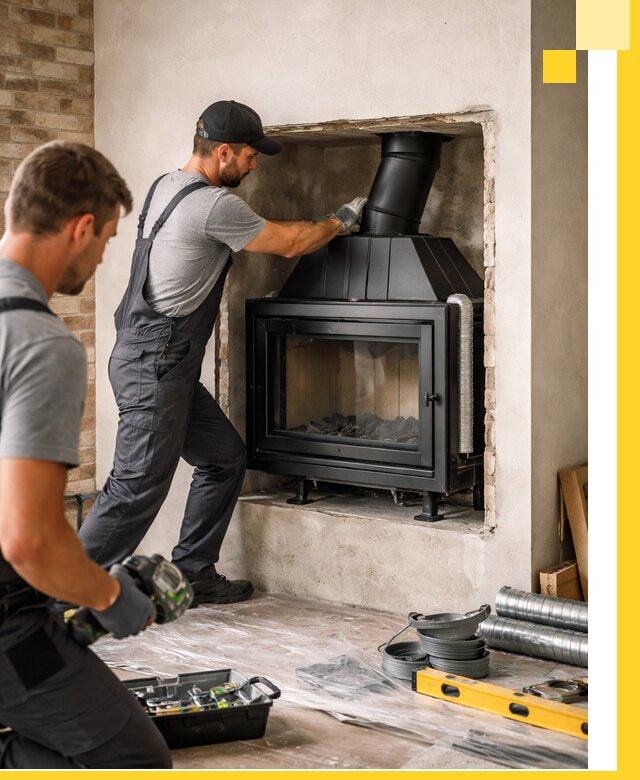 Установка каминных топок в Кумертау: монтаж, подключение