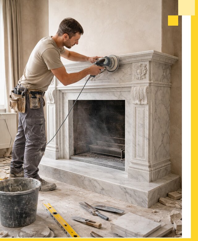 Изготовление и установка мраморных каминов в Кумертау под ключ