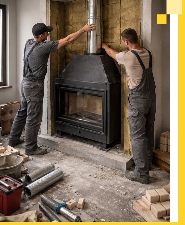 Изготовление и монтаж закрытых каминов в Кумертау под ключ