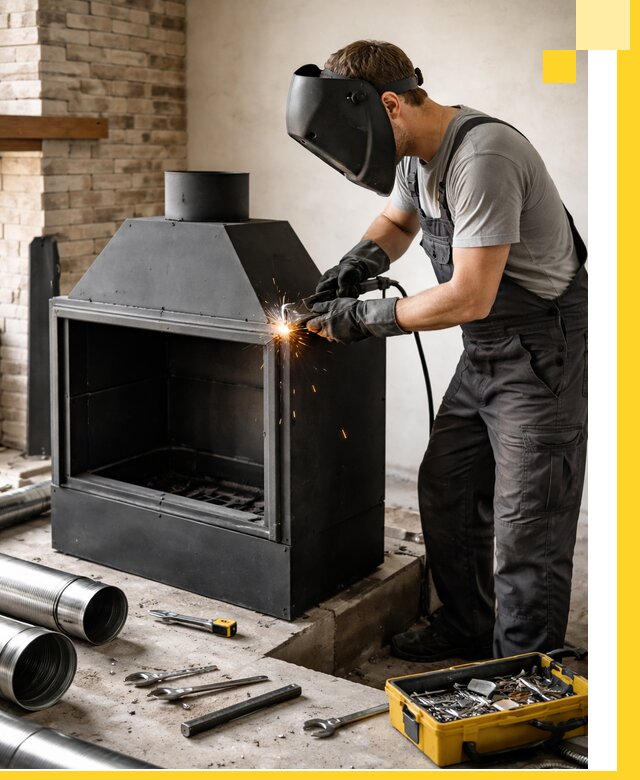 Продажа и установка металлических каминов в Кумертау под ключ