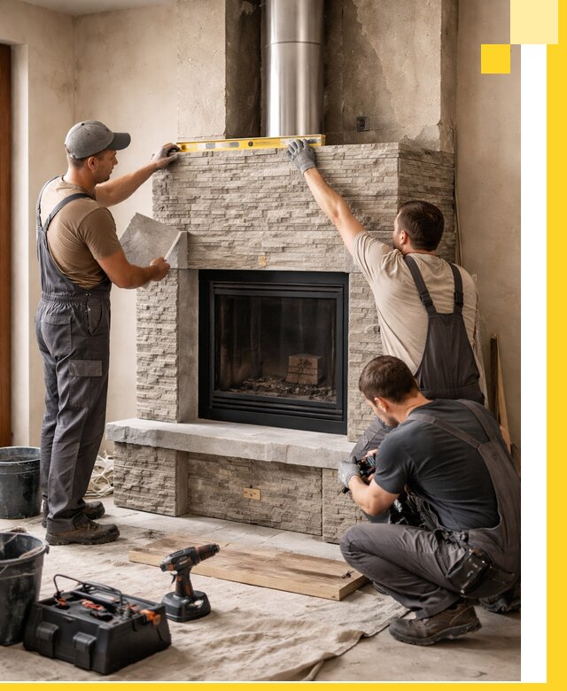 Профессиональный монтаж каминов под ключ в Кумертау для дома