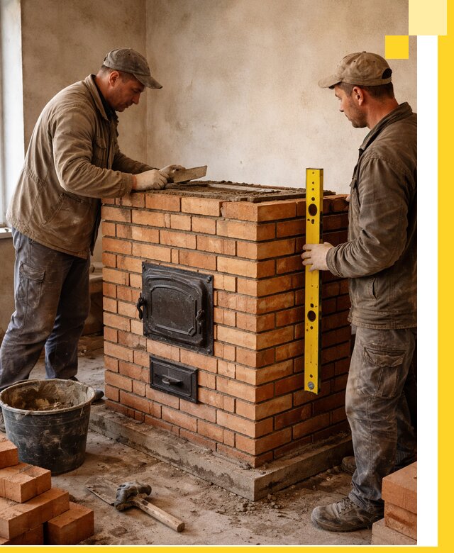 Отопительные печи под ключ в Кумертау, установка и сборка