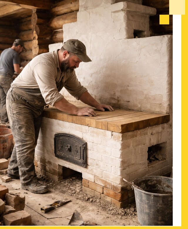 Проектирование и установка русской печи с лежанкой в Кумертау