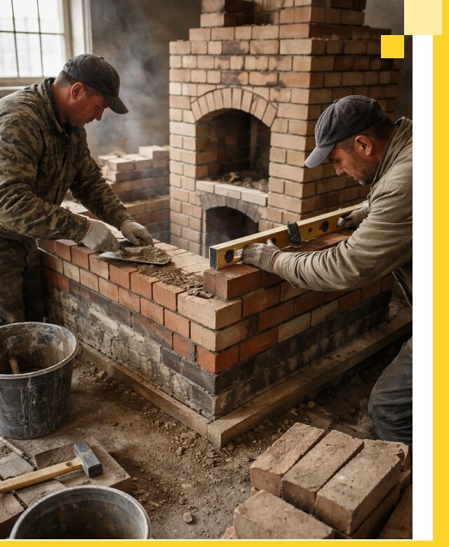 Изготовление и монтаж печей и каминов из кирпича в Кумертау