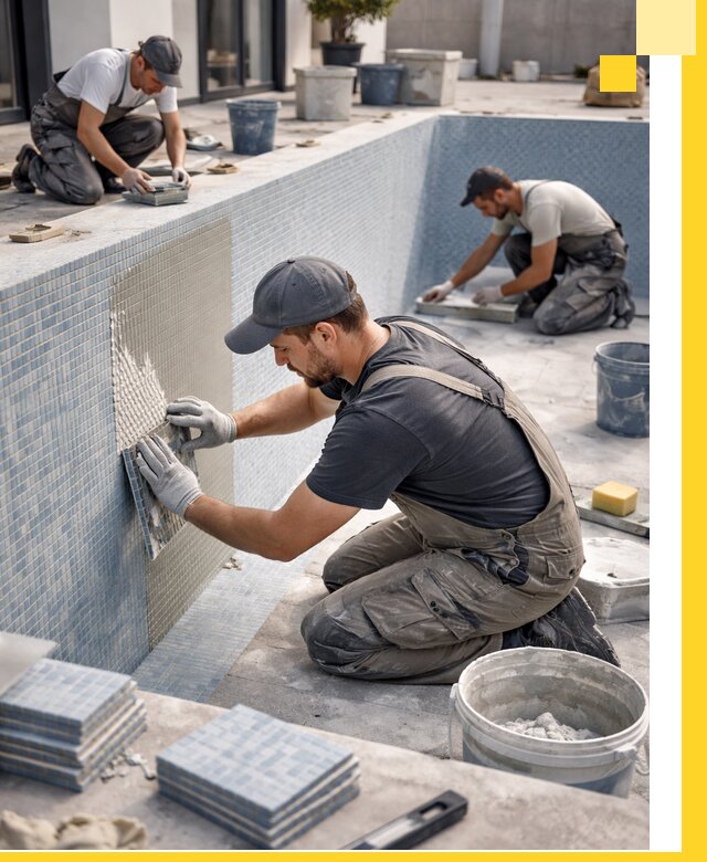 Облицовка бассейнов в Кумертау плитка мозаика гидроизоляция