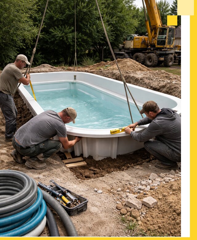 Установка и монтаж композитных бассейнов под ключ в Кумертау