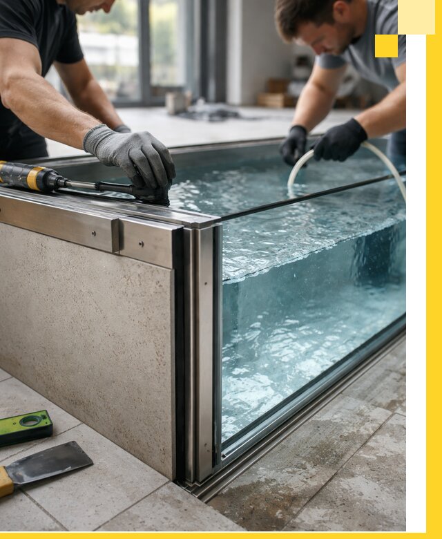 Проектирование и монтаж стеклянных бассейнов в Кумертау