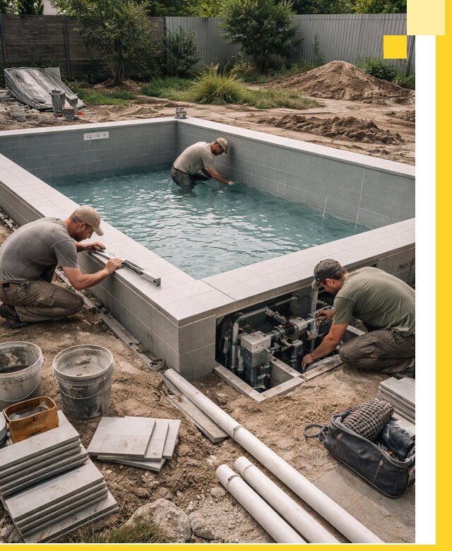 Строительство и монтаж бассейнов для дачи под ключ в Кумертау