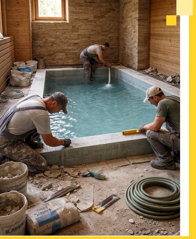 Проектирование и строительство бассейнов для бани в Кумертау