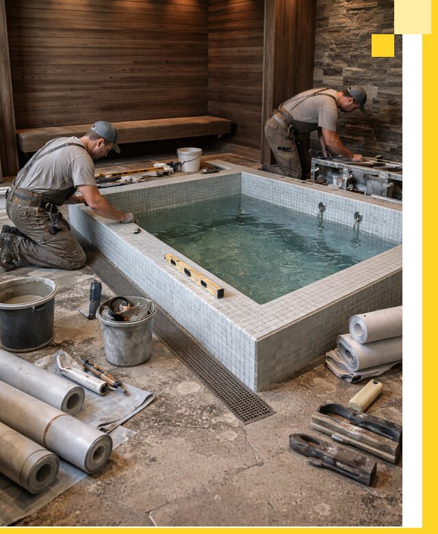 Установка и строительство бассейнов для сауны в Кумертау