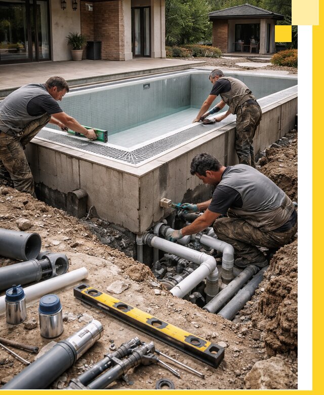 Строительство переливных бассейнов в Кумертау под ключ