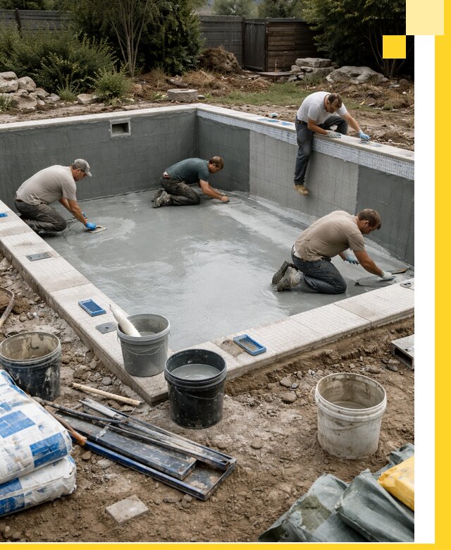 Изготовление и монтаж чаши бассейна под ключ в Кумертау