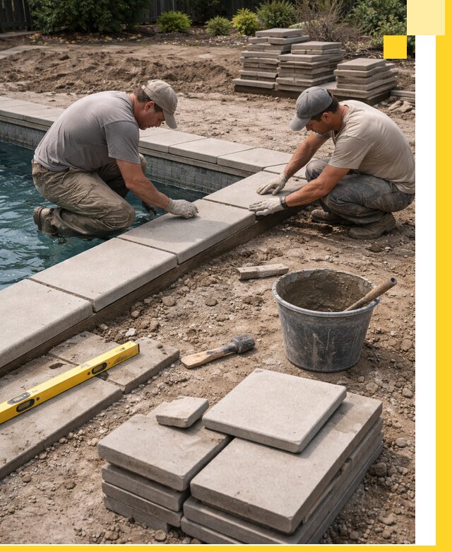 Установка и изготовление копингового камня для бассейнов в Кумертау