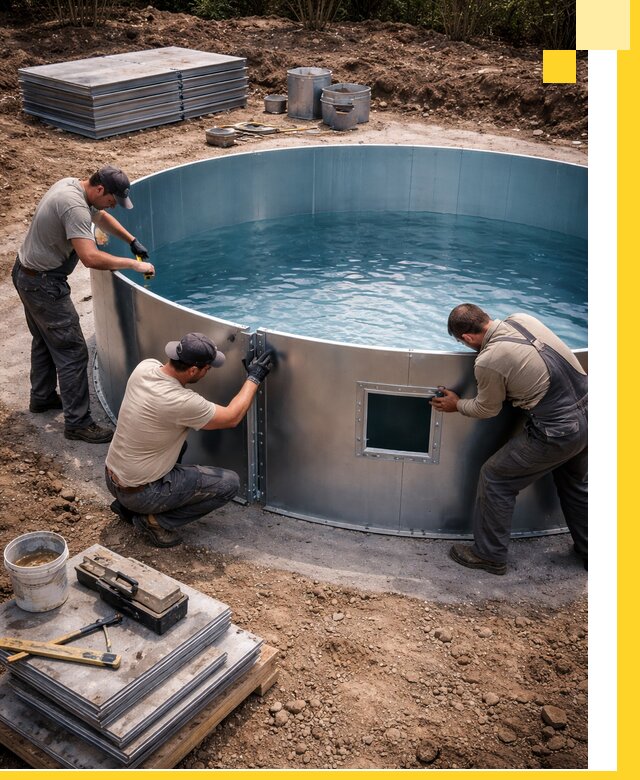 Круглые бассейны под ключ в Кумертау проектирование и монтаж