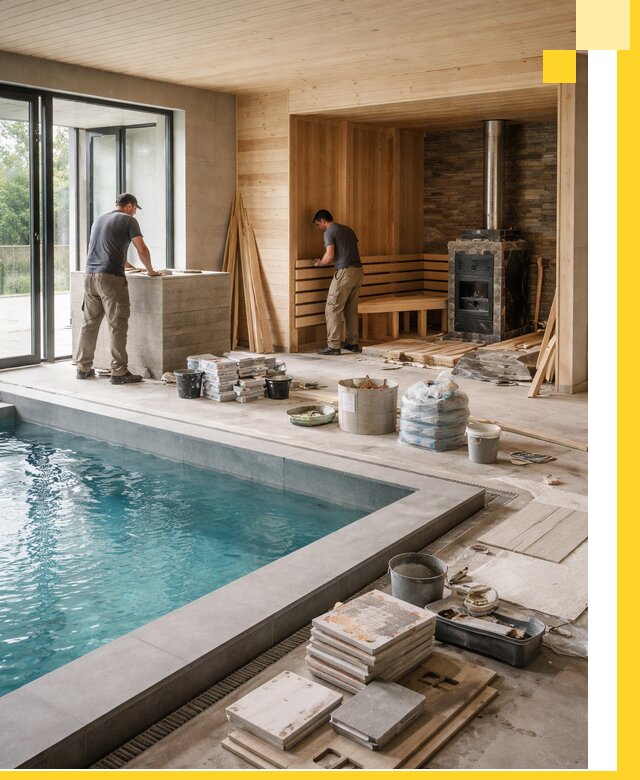 Проектирование и строительство бань с бассейном в Кумертау