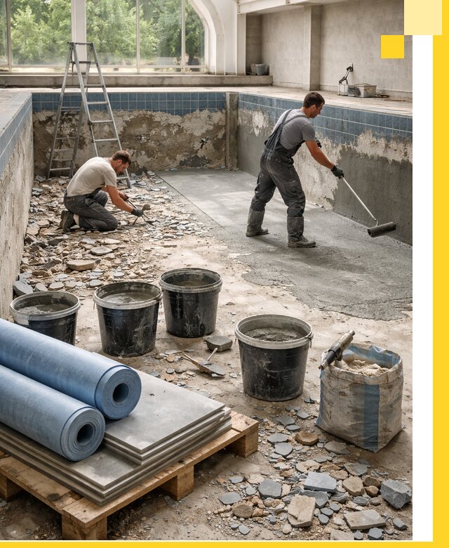 Реконструкция бассейнов в Кумертау: ремонт, гидроизоляция