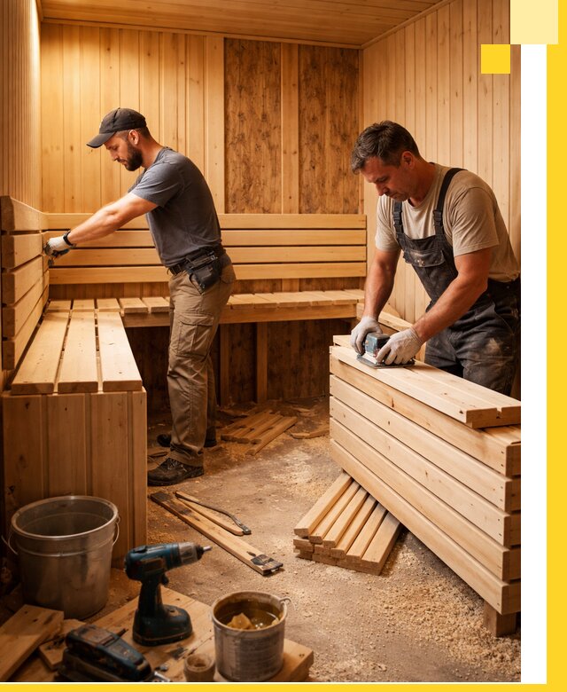 Профессиональный комплексный ремонт саун под ключ в Кумертау