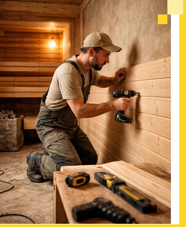 Профессиональная внутренняя отделка бани в Кумертау под ключ