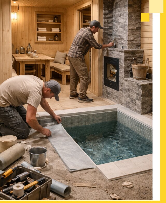 Строительство бань с комнатой отдыха под ключ в Кумертау