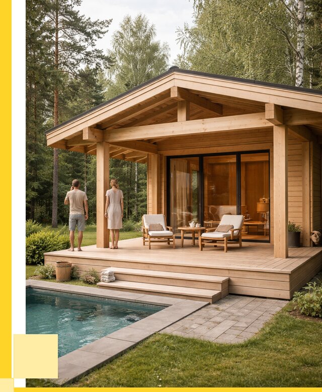 Бани с террасой под ключ в Кумертау от 612540 р. | ЭриданКра