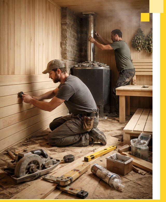 Полное строительство и оснащение парных под ключ в Кумертау