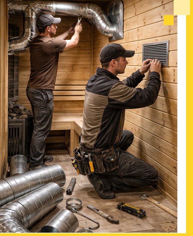 Проектирование и монтаж вентиляции бани в Кумертау под ключ