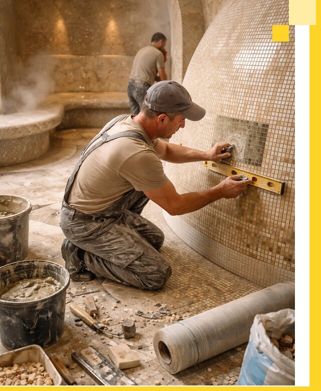 Хамам под ключ в Кумертау: проектирование, строительство, отделка