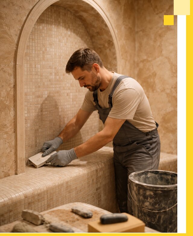 Профессиональная отделка хамамов с мозаикой под ключ в Кумертау