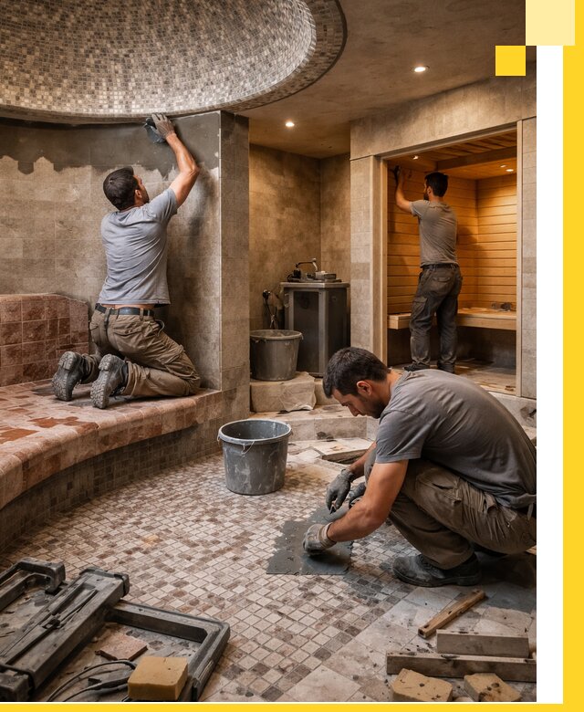 Проект и строительство хамама бани и сауны под ключ в Кумертау