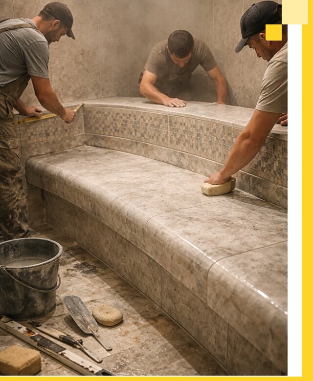 Изготовление и установка сидений для хамама в Кумертау